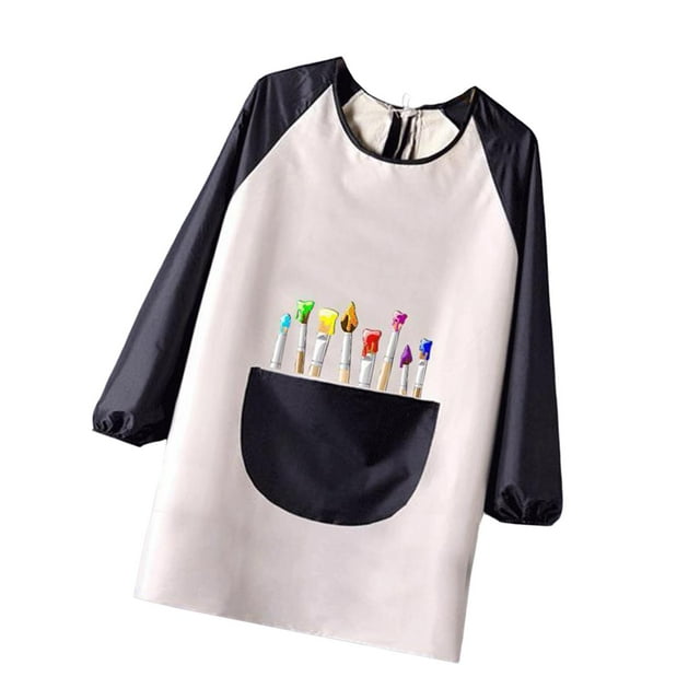 veasfak Kids Art Smock Toddler Long Sleeve Apron Gadget Multifunction Waterproof Kid Bib M