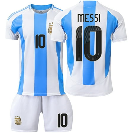 Mens/Kids 2024-2025 Soccer Game Champion 3 Stars Argentina Fans #10 Jerseys Football Team Shirts