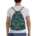 thumbnail image 2 of Drawstring Backpack - halloween pumpkins scarecrow Splash Proof Small Drawstring Gym Bag for Women Men, Cinch Sports String Bag Backpack for Travel Swimming Beach, 2 of 8
