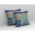 thumbnail image 2 of Flower Castle Patchwork Indoor/Outdoor Fabric Pillow with Zip -Blue Orange 20x20, 2 of 7