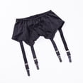 thumbnail image 3 of Inevnen Women Garter Belt Solid Color/Patchwork Lace 4 Hanging Buckles Garter Back Triple Breasted, 3 of 7