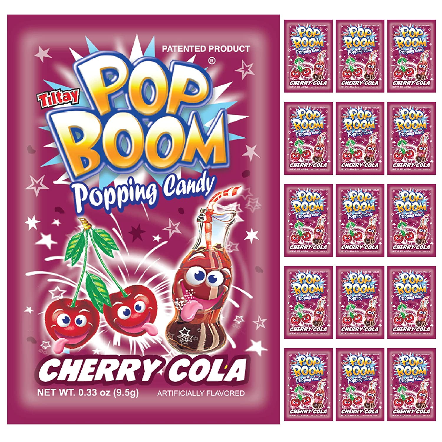 Tiltay Pop Boom Popping Candy 16 Packs (Cherry Cola)