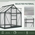thumbnail image 5 of Outsunny 6.2' x 6.2' x 6.6' Polycarbonate Greenhouse, Heavy Duty Outdoor Aluminum Walk-in Green House Kit with Vent & Door for Backyard Garden, Gray, 5 of 10
