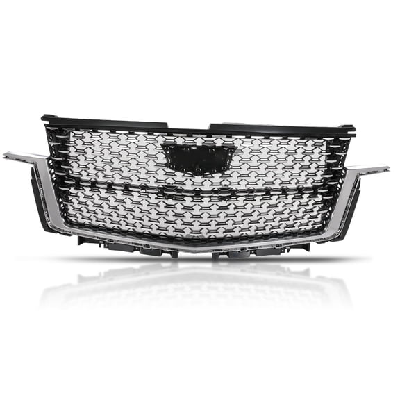 W/Chrome Trim Black Front Bumper Grille Mesh Fit For Cadillac Escalade 2021-2023