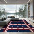 thumbnail image 2 of ODIKA 8'x10' Washable Area Rug Non-Slip Chair-Friendly Mat Patriotic Fourth July Independence Stars Stripes Halloween Plaid for Dining Room, Large Office, Lounge, 2 of 7