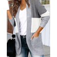 thumbnail image 3 of HAHADAXA Womens Long Sleeve Open Front Cardigans Chunky Knit Draped Sweaters Outwear ZGrey S, Grey, Small, 3 of 7
