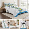 thumbnail image 6 of Twin XL Quilt Set 68''x98'', Summer Lemon Lightweight Bedspread Coverlet Set with 2 Pillow Shams, Pastoral Tropical Fruit Botanical Striped Breathable All Season Quilt Bedding for Dorm/Guest Room, 6 of 9