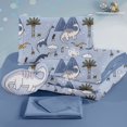 thumbnail image 5 of Viviland Kids Comforter Bed Set Twin Size for Boys, 6 Pieces Bed in a Bag with Shams, Sheet Set and 1 Decorative Toy Throw Pillow, Dinosaur Blue Super Twin Soft Microfiber Kids Comforter Bedding Set, 5 of 5