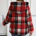thumbnail image 5 of Light Jackets for Women Lined Plaid Shacket Fashion Long Sleeve Zipper Flannel Hooded Lightweight Jacket, 5 of 6