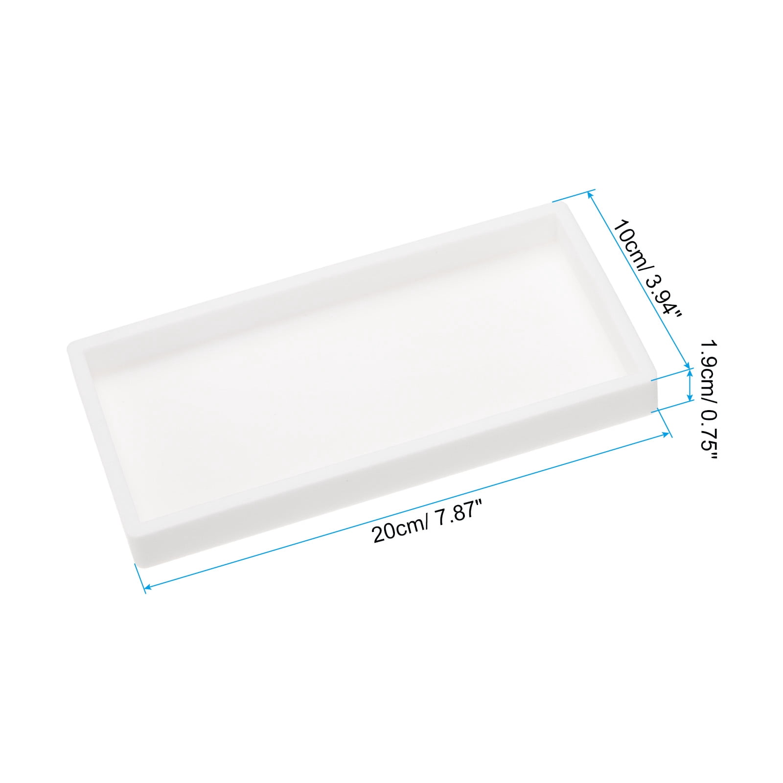Unique Bargains Silicone Bathroom Tray Soap Dispenser Tray Holder White 8" x 4"