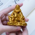 thumbnail image 4 of Handcrafted Bodhidharma Statue Golden Brass 2.56in Clarity & Strength Perfect Gift for Meditation Corner, 4 of 8