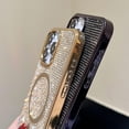 thumbnail image 3 of Designed for iPhone Case,Luxury Sparkling Diamond Cover Glitter Shiny Rhinestone (Compatible with Magsafe) Shockproof Protective Cover Phone Case (iPhone 15 Plus,White), 3 of 6