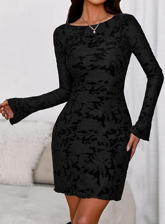 Prettygarden Women's Fall Fashion Floral Long Sleeve Mini Dress Mesh Bodycon Short Party Date Night Going Out Dresses PRETTYGARDEN Women's Fall Fashion Floral Long Sleeve Mini Dress Mesh  Bodycon Short Party Date Night Going Out Dresses - Walmart.com