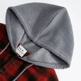 thumbnail image 7 of Mens Flannel Shirt Plaid Hoodie Stylish Long Sleeve Fall Casual Button Down Western Shirts with Flat Pocket Red L, 7 of 7