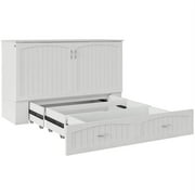 Bowery Hill Traditional Solid Wood Murphy Queen Bed in White