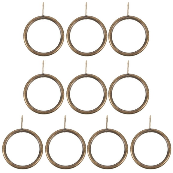 KALLORY 20Pcs Dark Brown Shower Curtain Rings Thick Eyelet Rings with Quiet Smooth Operation