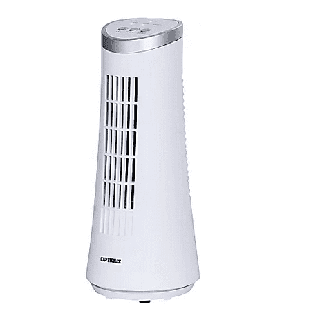 

F-7345WH Desk Fan - 12 Diameter - 2 Speed - Quiet Oscillating Carrying Handle Energy Efficient Air Circulation Adjustable Tilt Head 75° Swing LED Indicator - White