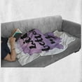 thumbnail image 6 of Halloween Soft Flannel Fleece Blanket, Witch Better Have My Candy Calligraphy Funny Halloween Saying, Cozy Plush for Indoor and Outdoor Use, 70" x 90", Baby Pink Lavender and White, by Ambesonne, 6 of 6