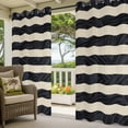 thumbnail image 3 of Black Cream Stripes Outdoor Curtains for Patio, Minimalist Black Slant Line Sunshade Privacy Drapes Grommet Waterproof Outside Curtains for Porch/Cabana/Balcony 54"x 84", 2 Panel, 3 of 9
