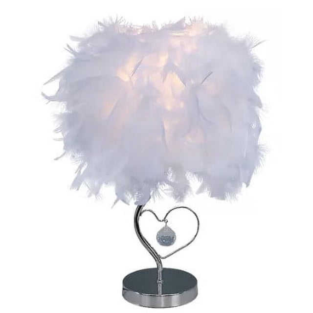 CM-TOP Luz de árbol bonsái para decoración de Habitaciones Lámpara De Plumas con Corazón Color Blanco