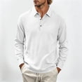 thumbnail image 4 of Hngshg Mens T-Shirts Big and Tall Comfy Button Up Collared Tops Long Sleeve Solid Color Pullover Tee Shirts, 4 of 7