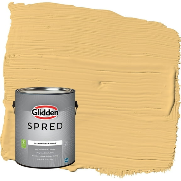 Glidden Spred Gold Buff / Yellow Semi-Gloss Interior Paint with Primer, 1 Gallon