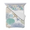 thumbnail image 7 of Quilts Twin-XL Size Bedding Set, Marine Life Lightweight Quilted Comforter, Summer Coastal Nautical Coral Conch Seashells Soft Bedspread Coverlet with Pillow Covers for All Season, 68" x 98", 7 of 7