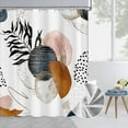 thumbnail image 2 of Abstract Shower Curtain, Boho Shower Curtain Mid Century Shower Curtain Set, Waterproof Waffle Fabric Neutral Shower Curtains for Bathroom Retro Neutral Shower Curtain Decor with 12 Hooks 72x72 Inches, 2 of 6