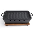 thumbnail image 3 of XL 36cm Durable Metal Barbecue Grill Plate BBQ Charcoal Cookware + Tray + Handle, 3 of 13