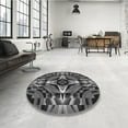 thumbnail image 4 of Ahgly Company Machine Washable Indoor Round Transitional Gray Area Rugs, 4' Round, 4 of 7