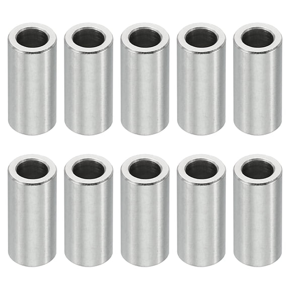 M5 Stainless Steel Spacers, 10 Pcs Metal Spacer Stainless Steel 5.1mm ID x 8mm OD x 16mm L for 1/5inch or M5