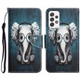 thumbnail image 2 of Wallet Cover for Samsung A23 Case, Galaxy A23 Case, Cute Magnetic Closure Flip Leather Patterned Strap Wallet Credit Card & Cash Pocket Kickstand Cover For Samsung Galaxy A23, Earphone Elephant, 2 of 8