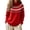 Red #038, variant on Fair Isle Sweater Women Crewneck Vintage Pullover Cable Knit Top, XL