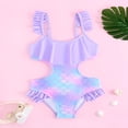 thumbnail image 6 of JAJAHO Girls One Piece Swimsuit Hallow Out Scale Print Ruffle Bathing Suit With Adjustable Straps For Kids Toddler 1-8Y Trendy Beachwear, 6 of 8
