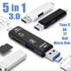 thumbnail image 2 of Lector de Tarjetas de Memoria Multifunción USB 3.0 Tipo C, USB-C, Micro-USB, SD, TF, para Android, Adaptador OTG Tipo C, Color Negro., 2 of 7