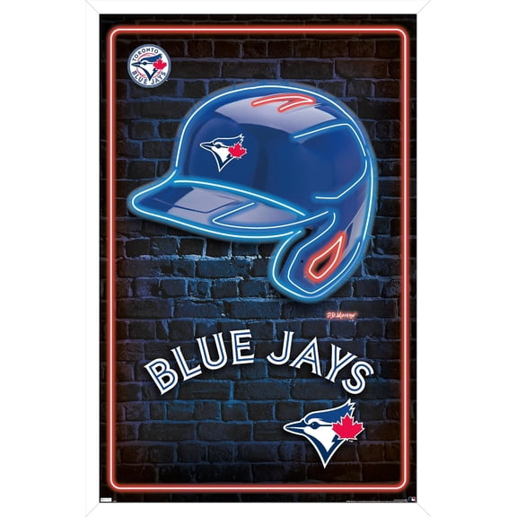 MLB Toronto Blue Jays - Neon Helmet 23 Wall Poster, 22.375" x 34" Framed