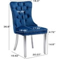 thumbnail image 3 of JESTOP Velvet Dining Chair Set of 2, Upholstered Tufted Dining Room Chair with Nailhead Trim, Solid Silver Plated Leg for Kitchen(Blue), 3 of 8