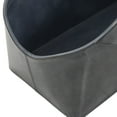 thumbnail image 5 of DecMode 16" Dark Gray Leather Box Style Single Slot Magazine Holder with Detail Stitching and Curved Handles, 5 of 8