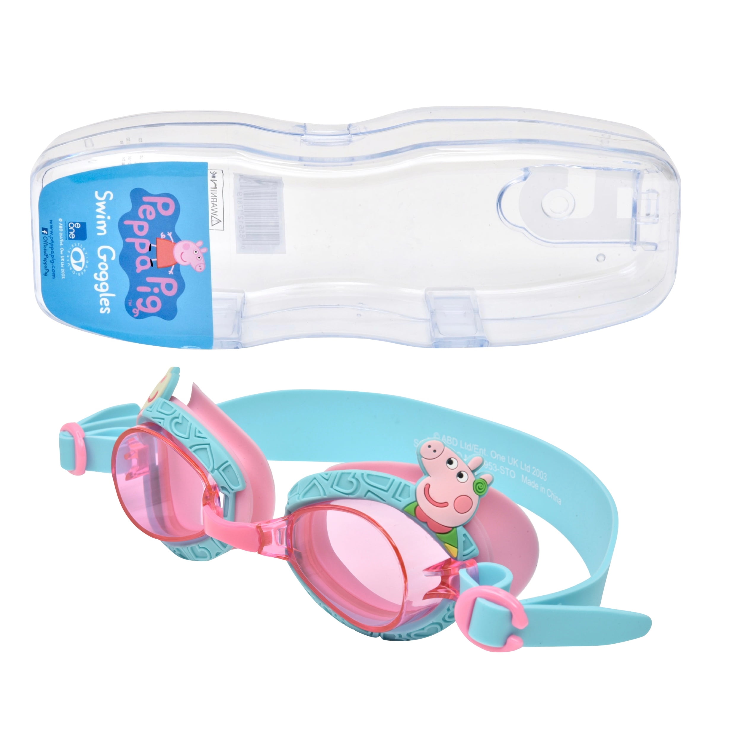 PINK ADJUSTABLE STRAP Details about   PEPPA PIG MOLDED SWIMMING GOGGLES  AGES 3 