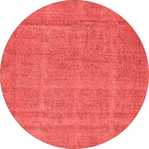Ahgly Company Indoor Round Oriental Red Industrial Area Rugs, 3' Round
