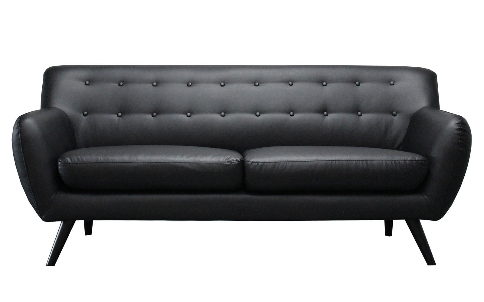 Mid Century Modern Tufted Bonded Leather Sofa - Walmart.com