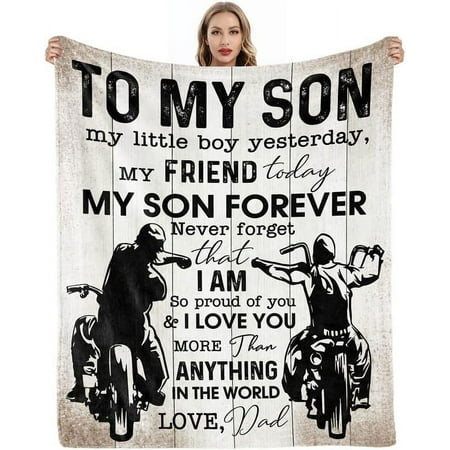 DALIHUA To my son gifts from dad Fathers Day Birthday Gifts for Son Christmas Valentines Day Gifts for Him Son Adult Graduation Gift Ideas for Son Blanket Super Soft Bed Fleece Throw Blankets 30"x40"