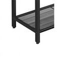 thumbnail image 3 of Maklaine 23.6" Modern Wood and Metal Side Table with Open Mesh Shelf in Brown, 3 of 5