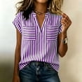 thumbnail image 5 of VBVC Women's Striped V Neck Tops , Summer Casual Loose Blouses For Women,Ladies' Dolman Sleeve Tunic Shirts with Pockets,Purple,S-2XL, 5 of 10