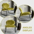 thumbnail image 6 of Plush Upholstered Accent Chair, Modern Industrial Style Armless Chair with Metal Frame, Leisure Single Sofa Chair, Reading Chair for Living Room (Olive), 6 of 14