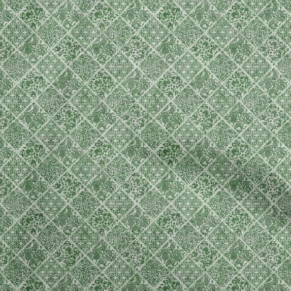oneOone Cotton Poplin Green Fabric Aian Batik Diy Clothing Quilting Fabric Print Fabric By Yard 56 Inch Wide