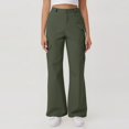 thumbnail image 2 of Afdoent Womens Casual Pants Female Casual Cargo Pants Loose Fit Elastic Waist Comfortable Solid Color Trousers For Daily Wear Spring Summer Pants For Ladies, 2 of 6