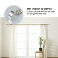 thumbnail image 5 of 2 Pack Hooks Curtain Rod Bracket Modern Style Curtain Rod Holders 8.8x6cm Silver, 5 of 8