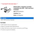 thumbnail image 2 of Window Motor / Regulator Assembly - Compatible with 2002 - 2005 Land Rover Freelander 2003 2004, 2 of 2