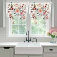 thumbnail image 4 of Watercolor Flowers Balloon Curtains for Living Room/French Door, Farmhouse Spring Floral Botanical Tie Up Curtains 63 Inch Length Energy Saving Kitchen Curtains Shades for Windows 42"x63", 4 of 8